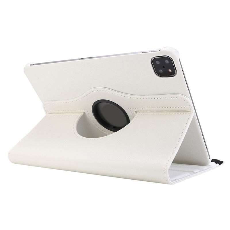 For iPad Pro 11 2025 / 2024 ENKAY 360 Degree Rotation Litchi Leather Smart Tablet Case(White)
