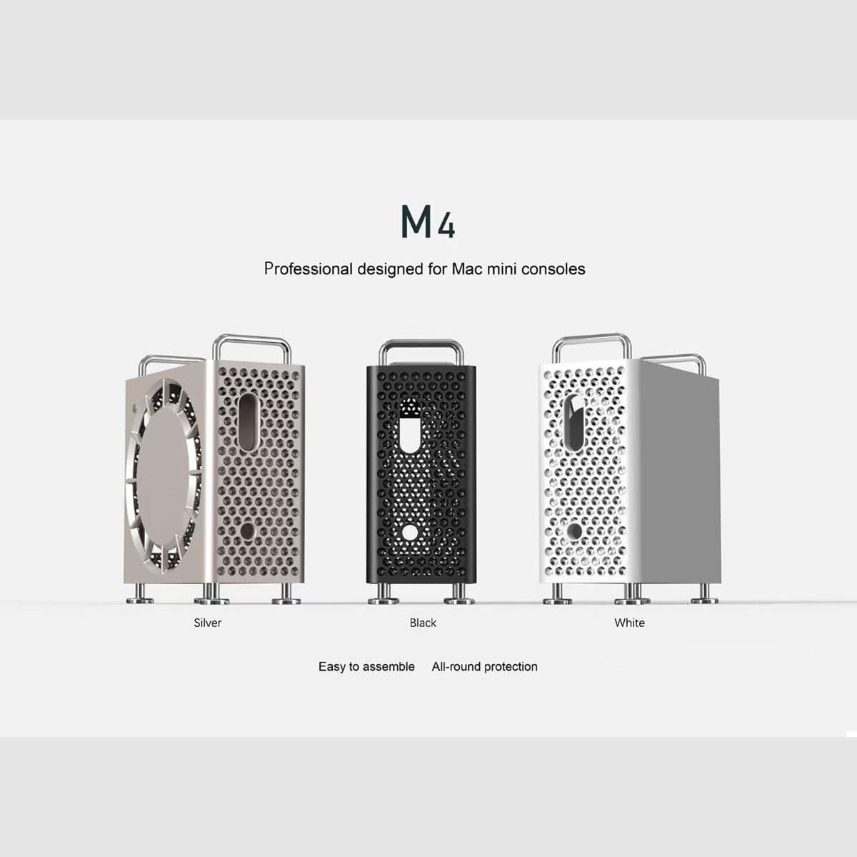 For MAC MINI M4/M4 Pro Computer Case Protective Case(White)