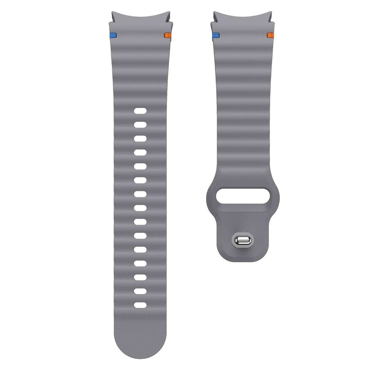 For Samsung Galaxy Watch 7 40mm / 44mm Wavy Grain Stitched Reverse Buckle 20mm Si ... (Space Gray)