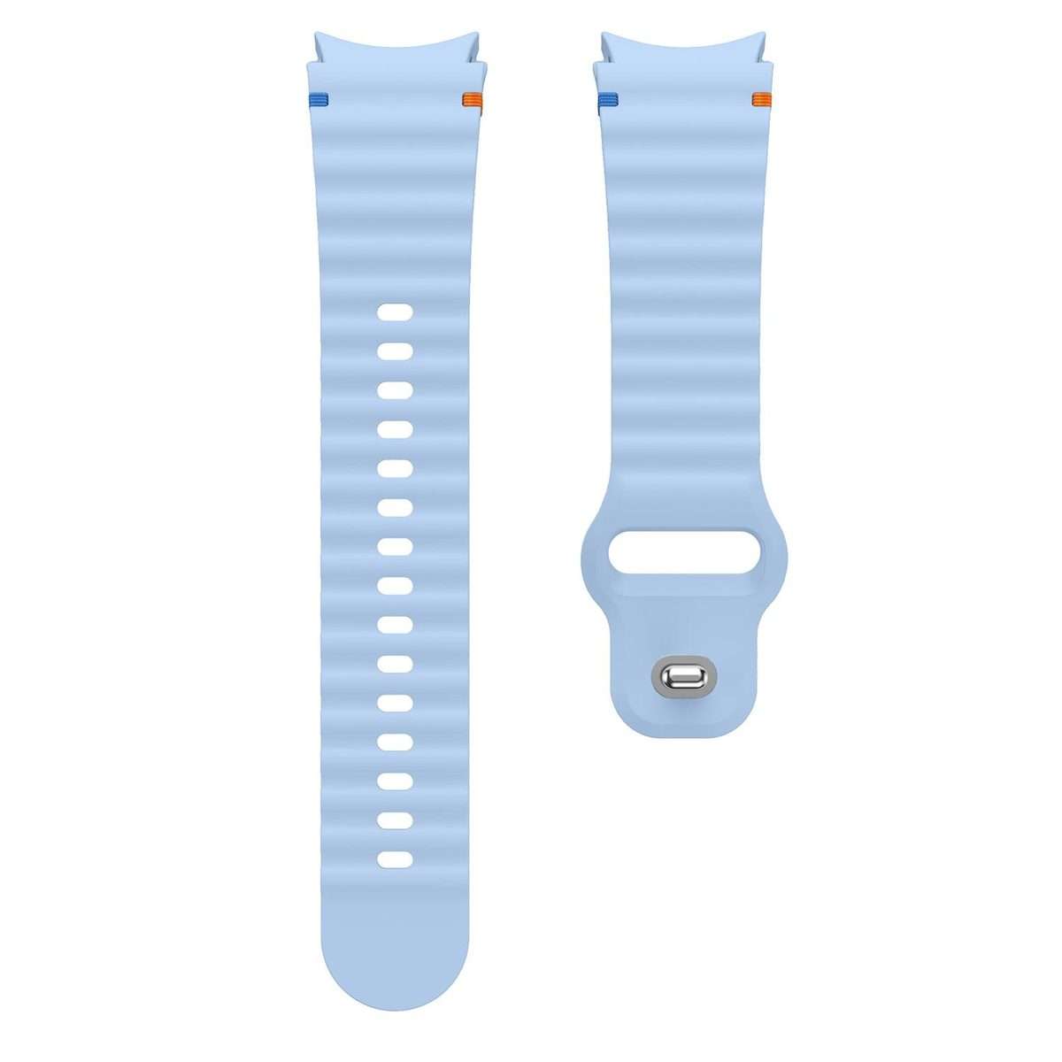 For Samsung Galaxy Watch 7 40mm / 44mm Wavy Grain Stitched Reverse Buckle 20mm Si ... (Light Blue)