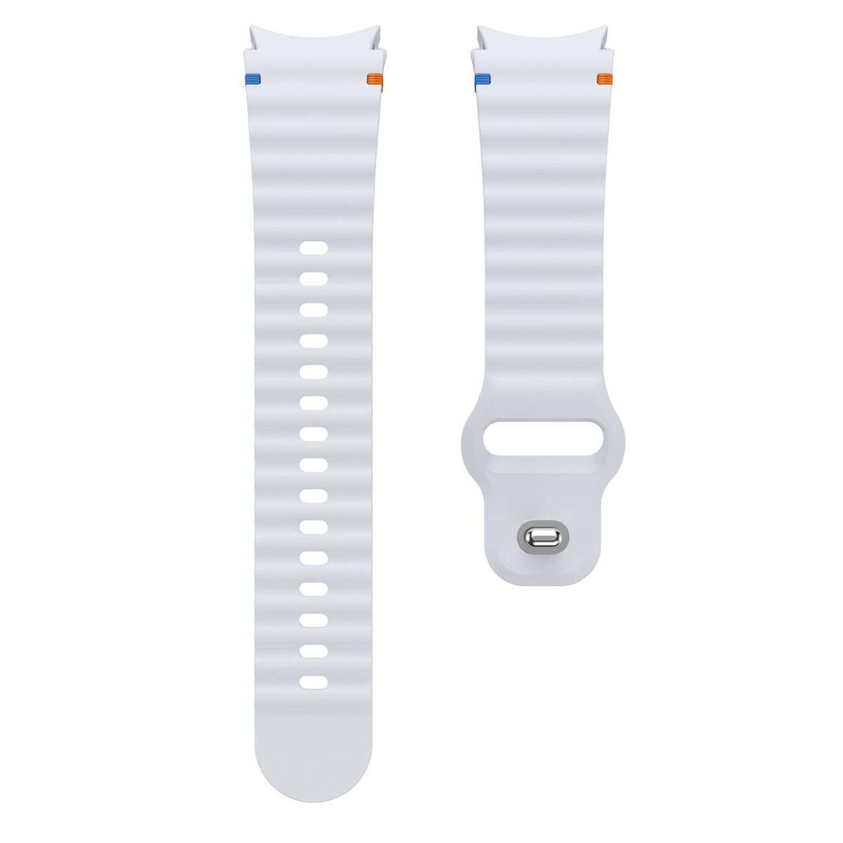 For Samsung Galaxy Watch 7 40mm / 44mm Wavy Grain Stitched Reverse Buckle 20mm Si ... (Light Gray)