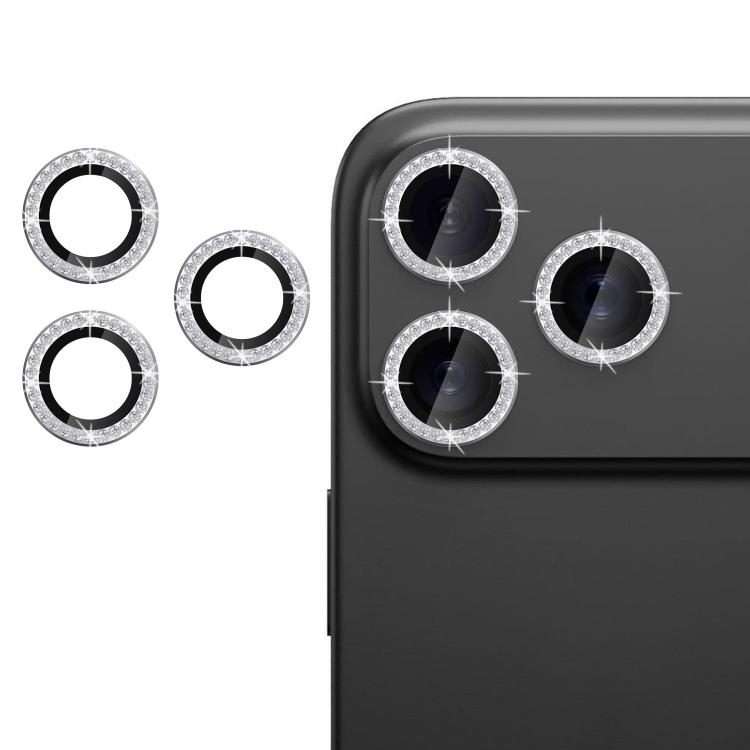 For iPhone 17 Pro Max Kalebol Individual Camera Lens Diamond Ring Protector(Silver)