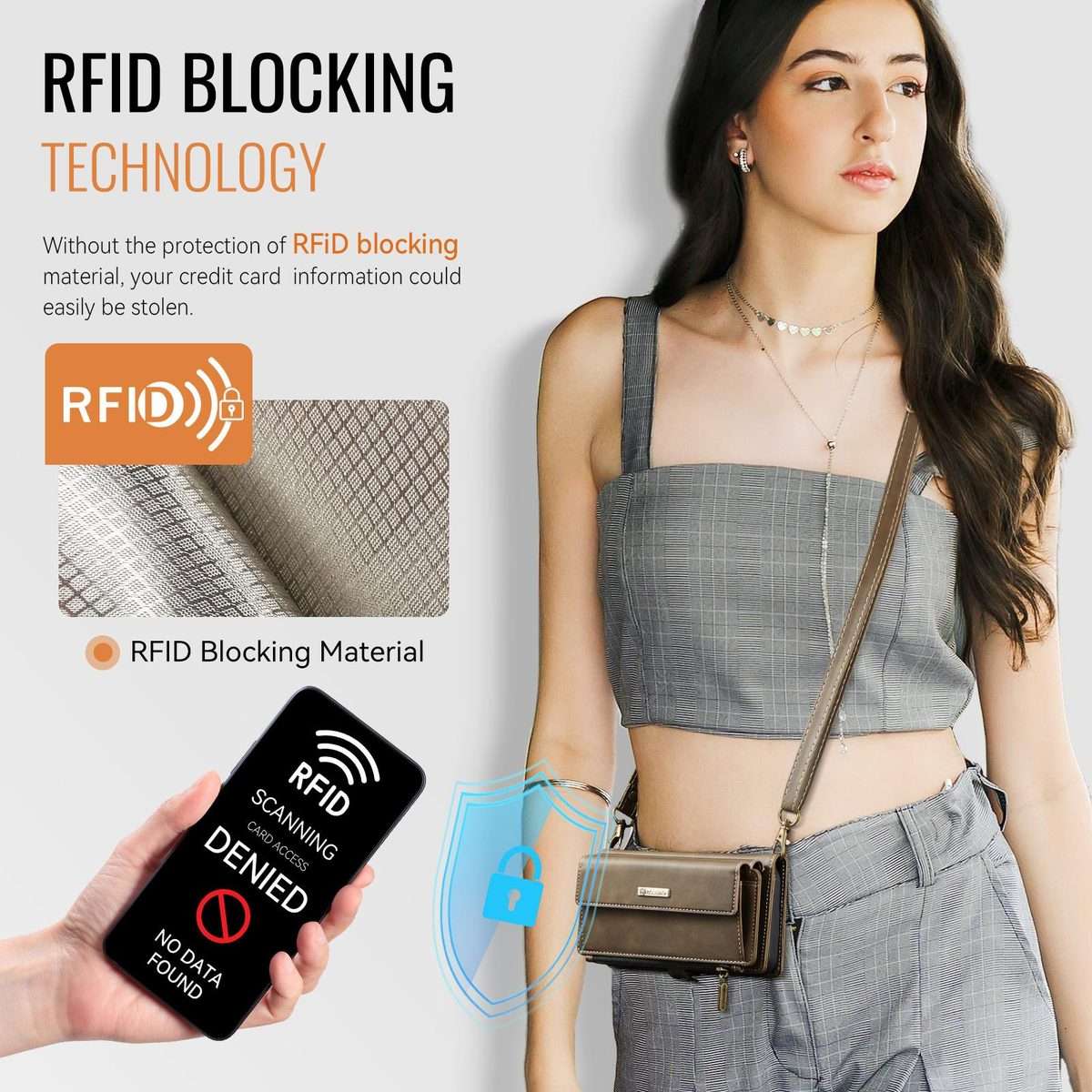 For iPhone 11 Pro Max CaseMe C39 RFID Blocking Zipper Wallet Leather Phone Case with ... (Coffee)