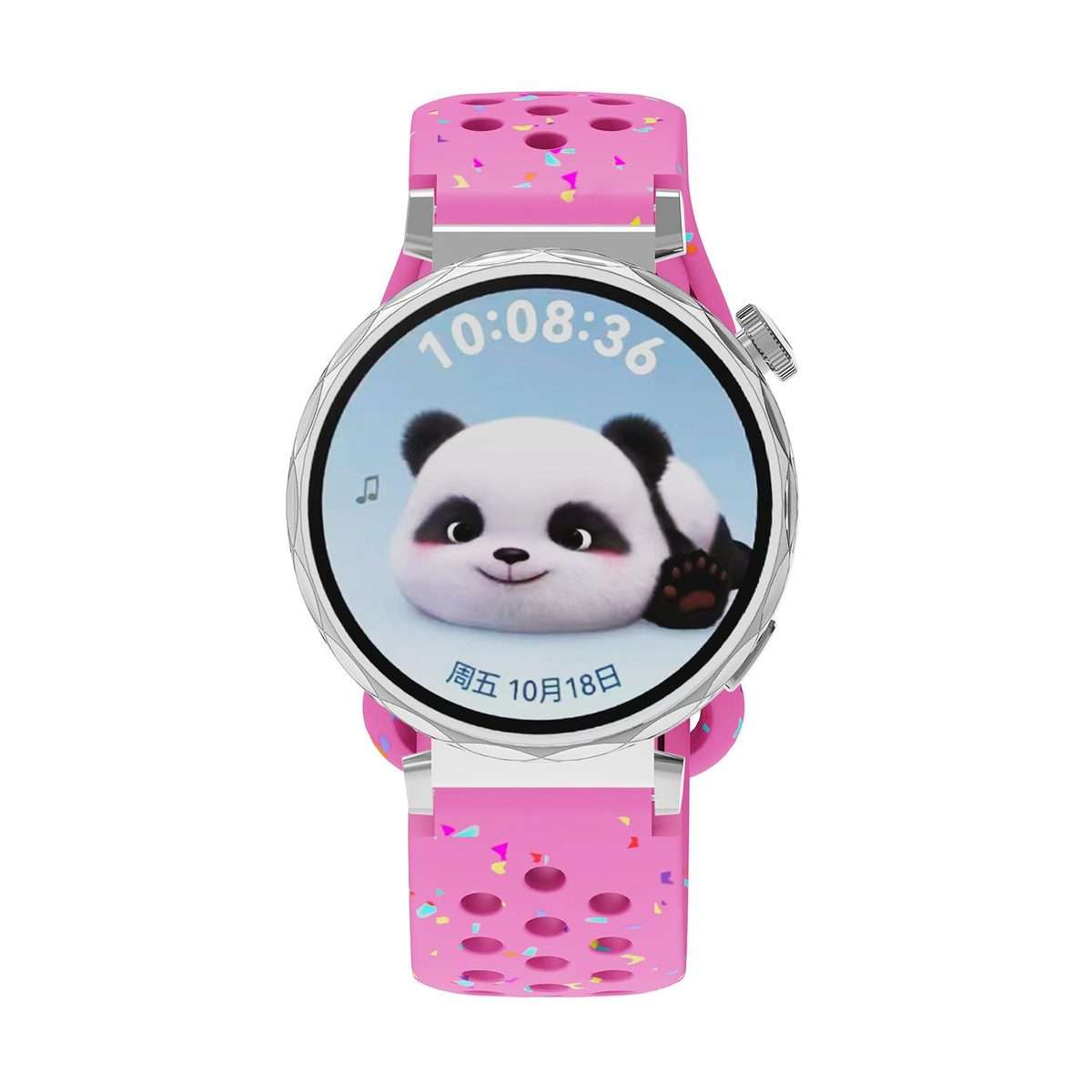 18mm Eco-Friendly Granular Colorful Dots Silicone Watch Band(Dark Pink)