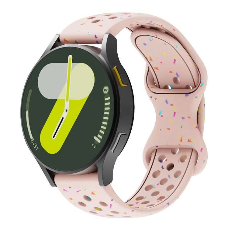 20mm Eco-Friendly Granular Colorful Dots Silicone Watch Band(Light Pink)
