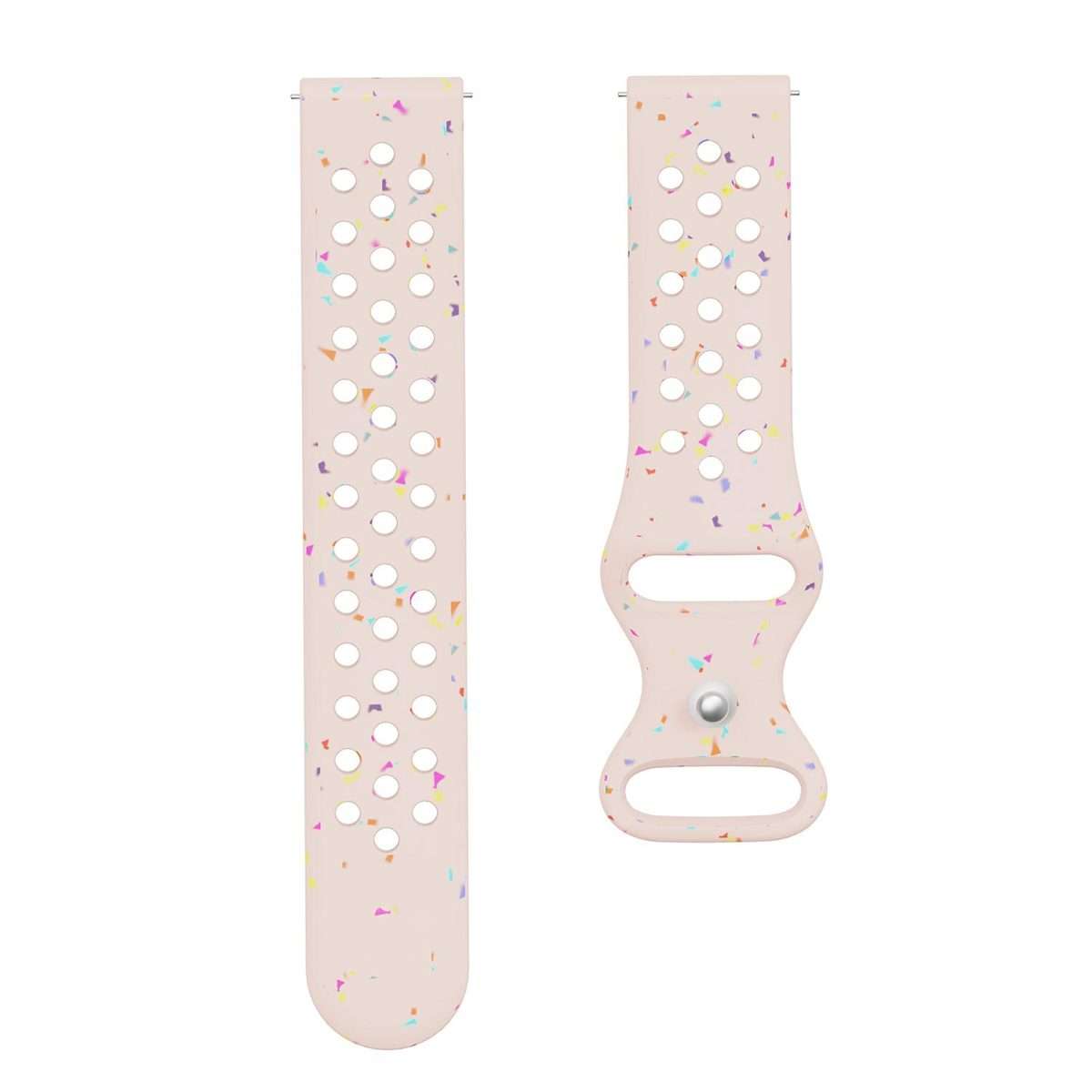 20mm Eco-Friendly Granular Colorful Dots Silicone Watch Band(Light Pink)