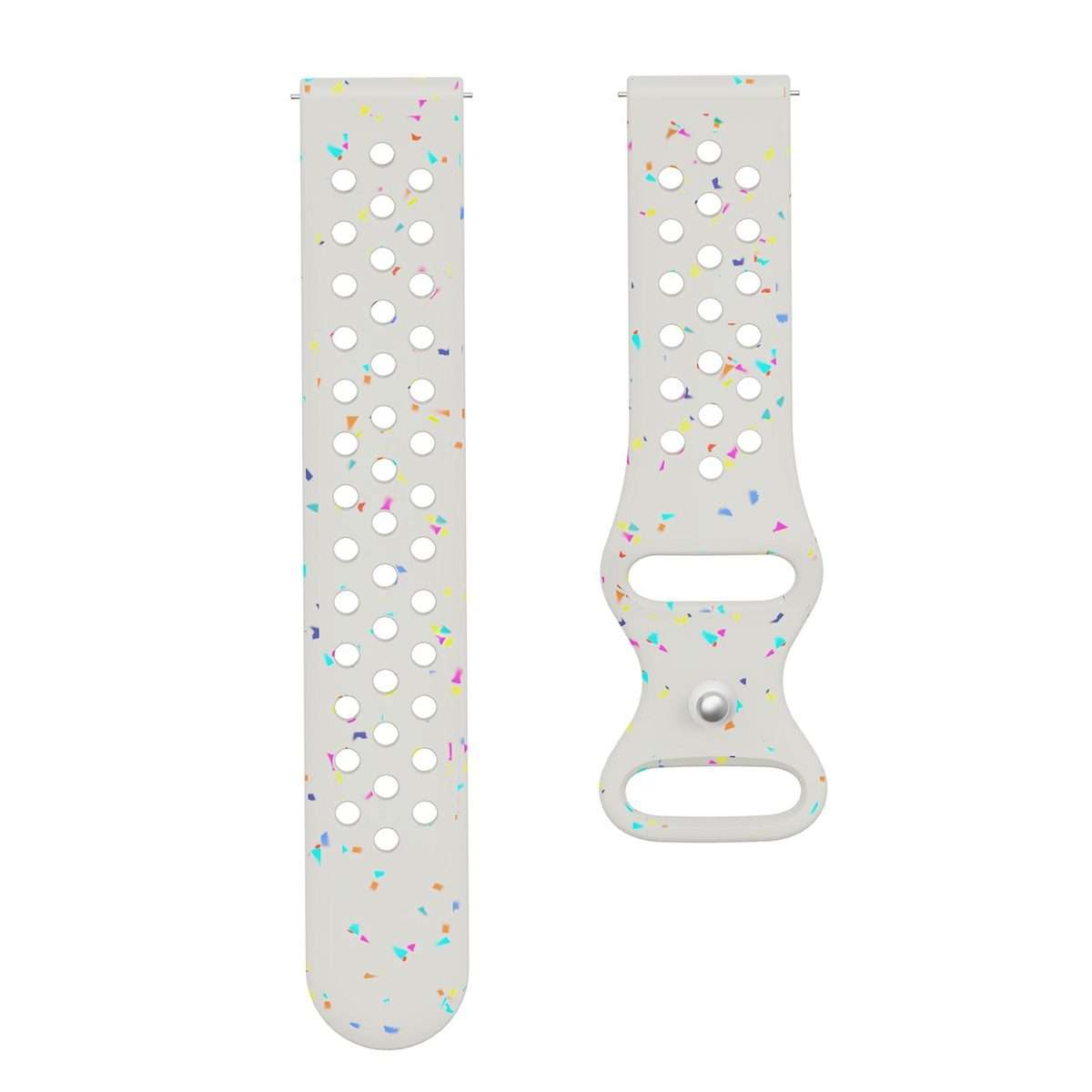 20mm Eco-Friendly Granular Colorful Dots Silicone Watch Band(Starlight)