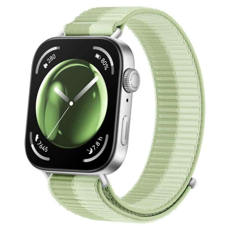 For Huawei Watch Fit 4 Pro / Fit 4 / Fit 3 Nylon Loop Hook and Loop Fastener Watc ... (Mint Green)