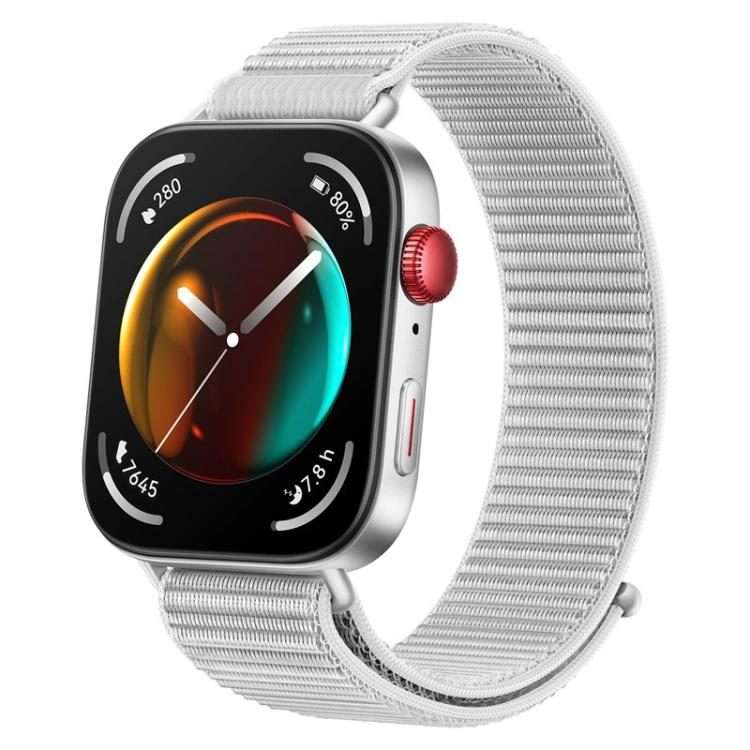 For Huawei Watch Fit 4 Pro / Fit 4 / Fit 3 Nylon Loop Hook and Loop Fastener Watch Band(Gray Sky)