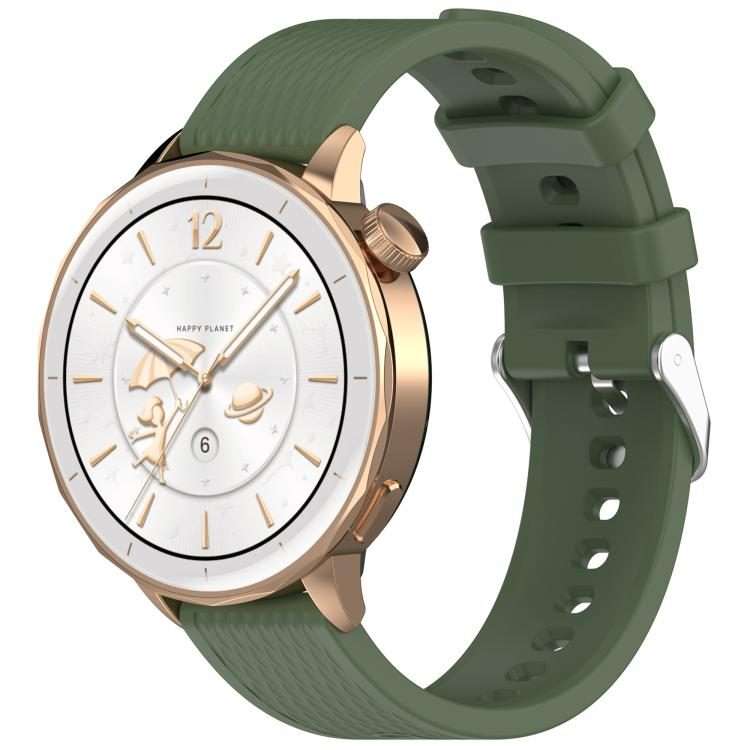 18mm Rhombus Texture Quick Release Buckle Silicone Watch Band(Dark Green)