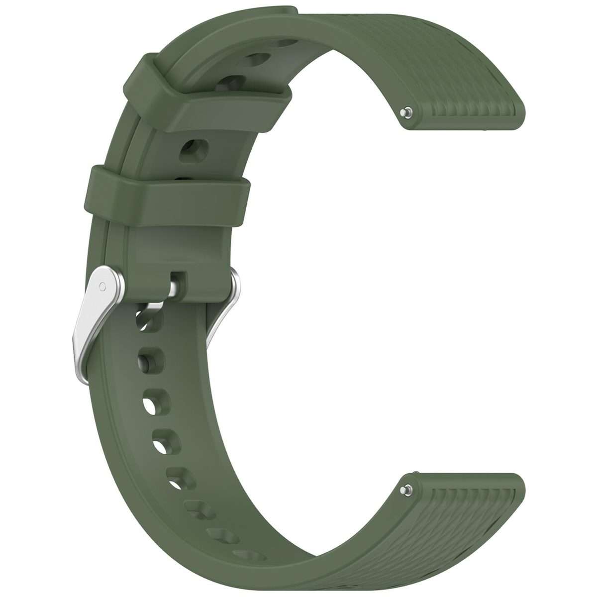 18mm Rhombus Texture Quick Release Buckle Silicone Watch Band(Dark Green)