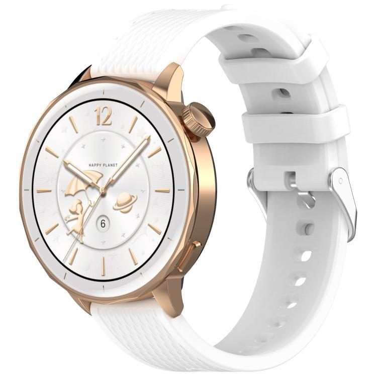18mm Rhombus Texture Quick Release Buckle Silicone Watch Band(White)