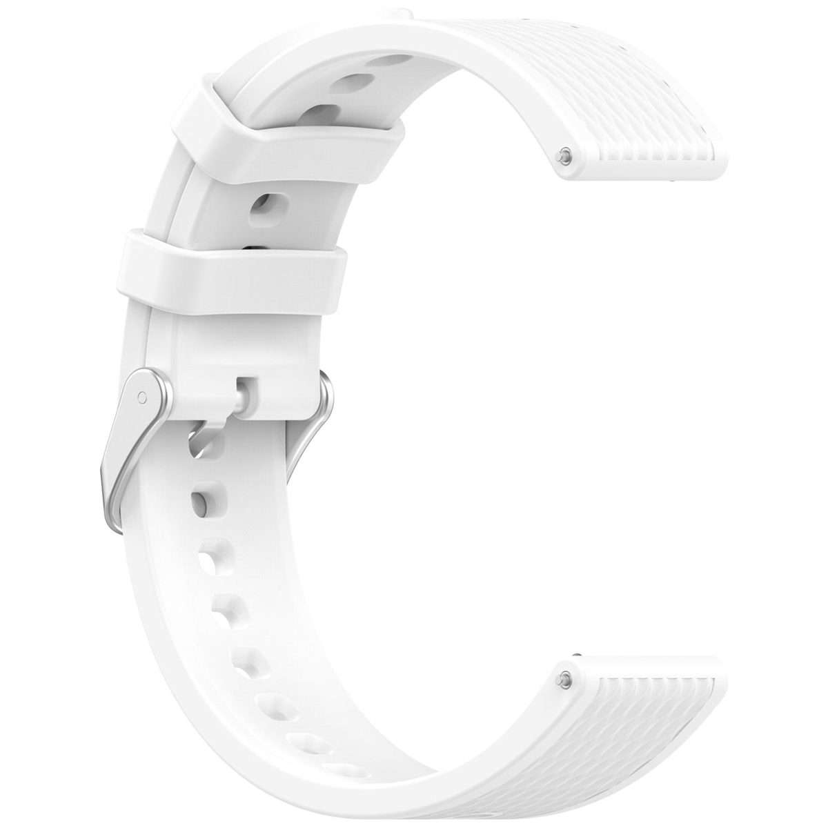 18mm Rhombus Texture Quick Release Buckle Silicone Watch Band(White)