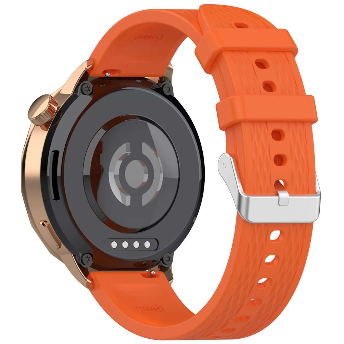 18mm Rhombus Texture Quick Release Buckle Silicone Watch Band(Orange)