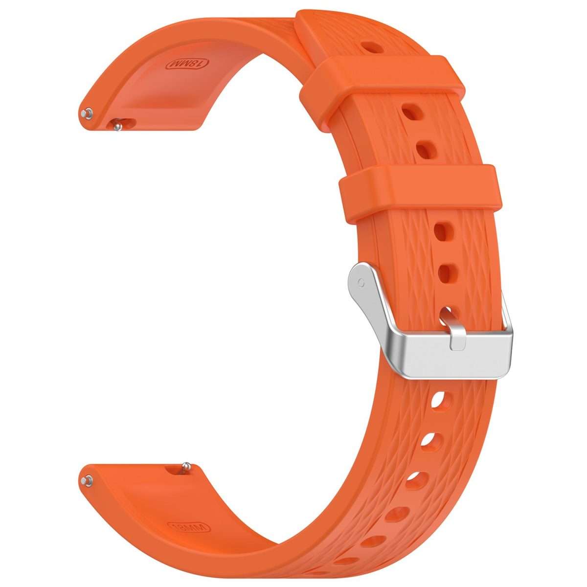 18mm Rhombus Texture Quick Release Buckle Silicone Watch Band(Orange)
