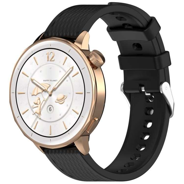 18mm Rhombus Texture Quick Release Buckle Silicone Watch Band(Black)