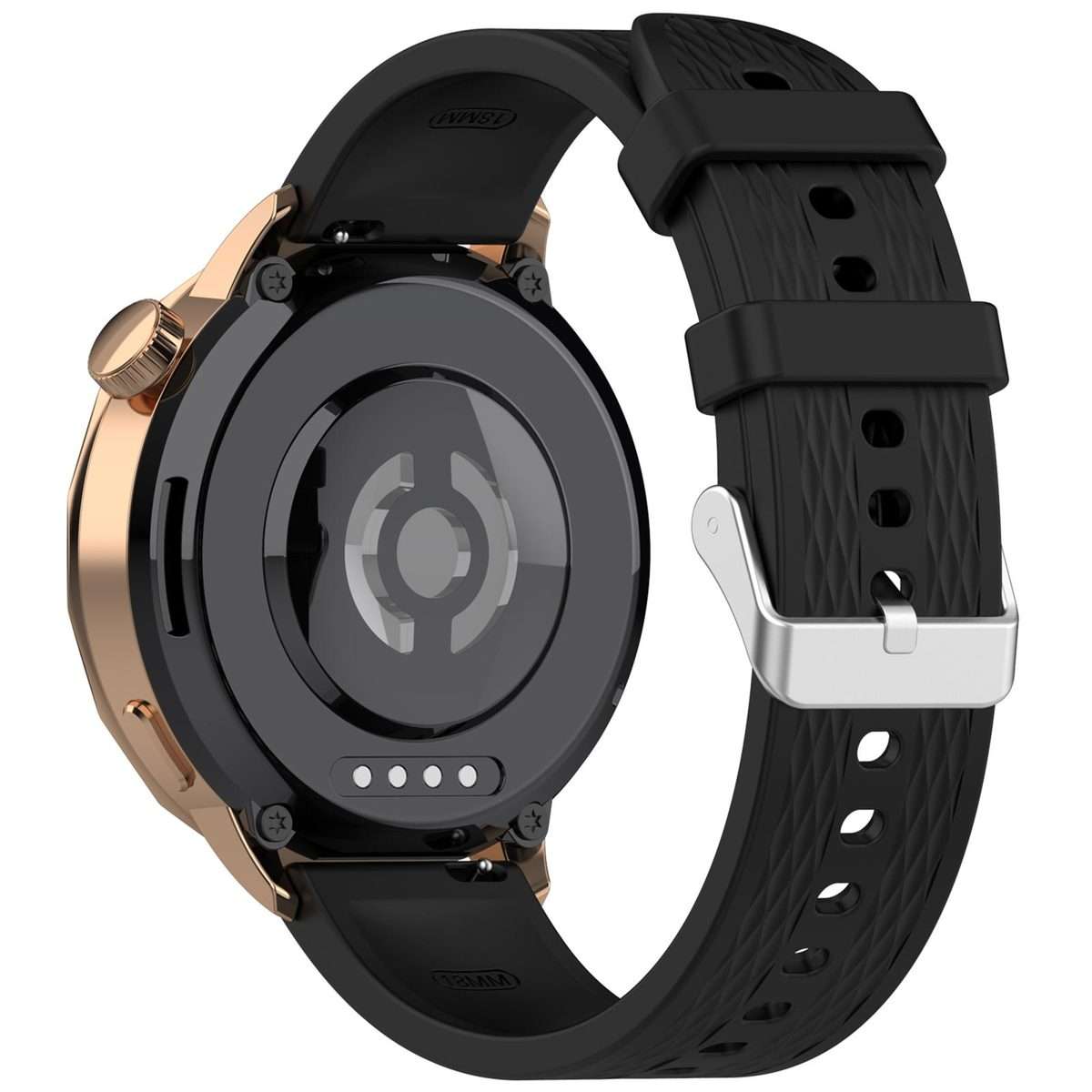 18mm Rhombus Texture Quick Release Buckle Silicone Watch Band(Black)