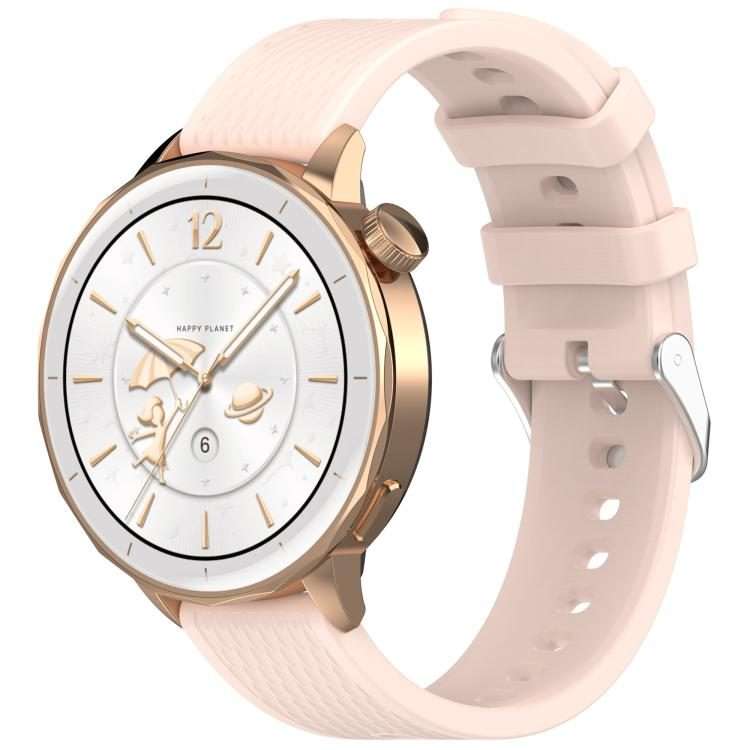 18mm Rhombus Texture Quick Release Buckle Silicone Watch Band(Light Pink)