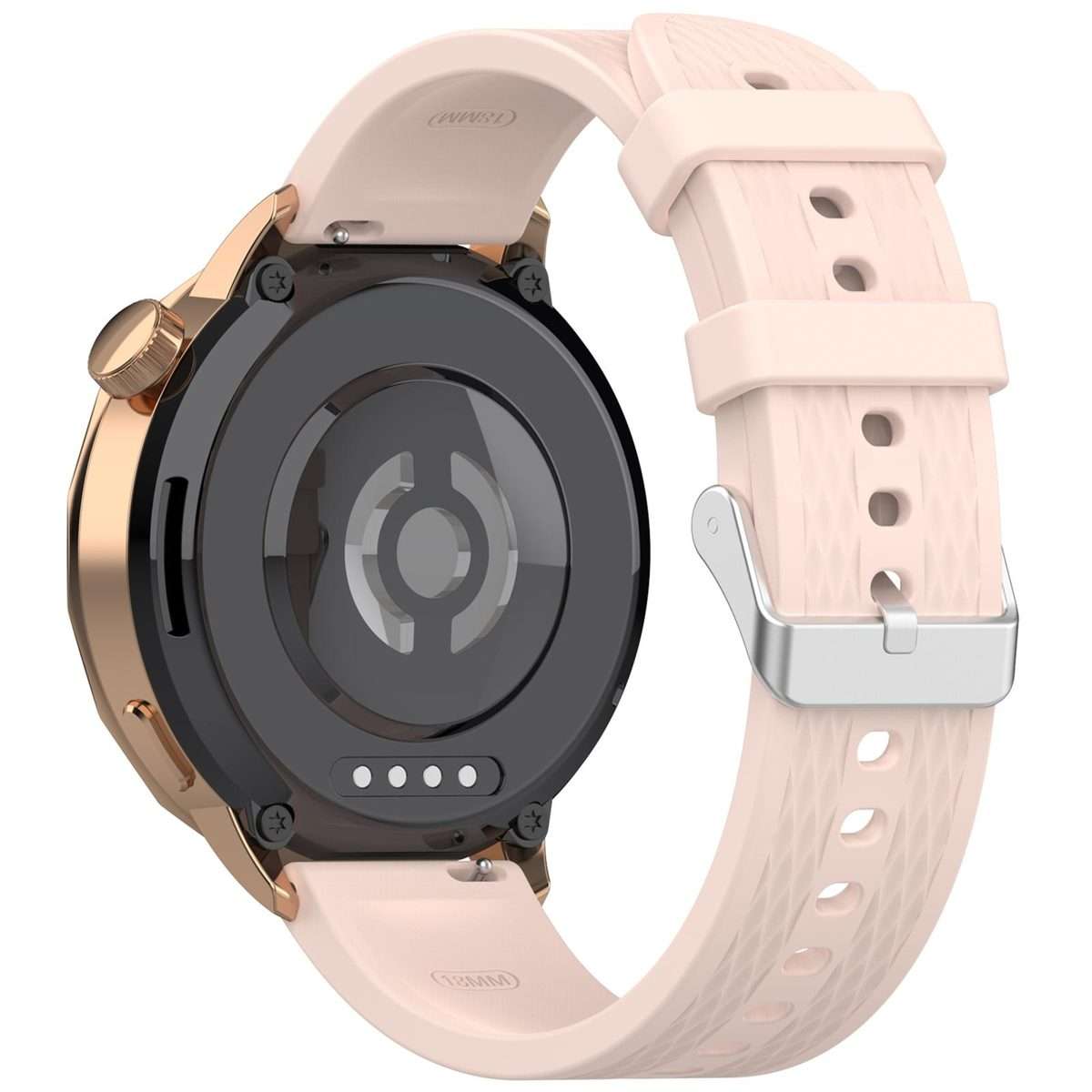 18mm Rhombus Texture Quick Release Buckle Silicone Watch Band(Light Pink)