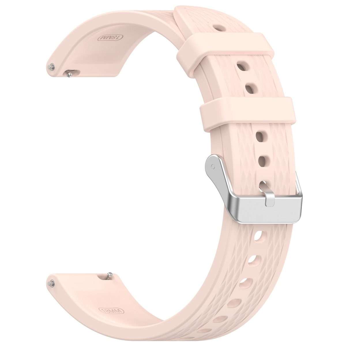 18mm Rhombus Texture Quick Release Buckle Silicone Watch Band(Light Pink)