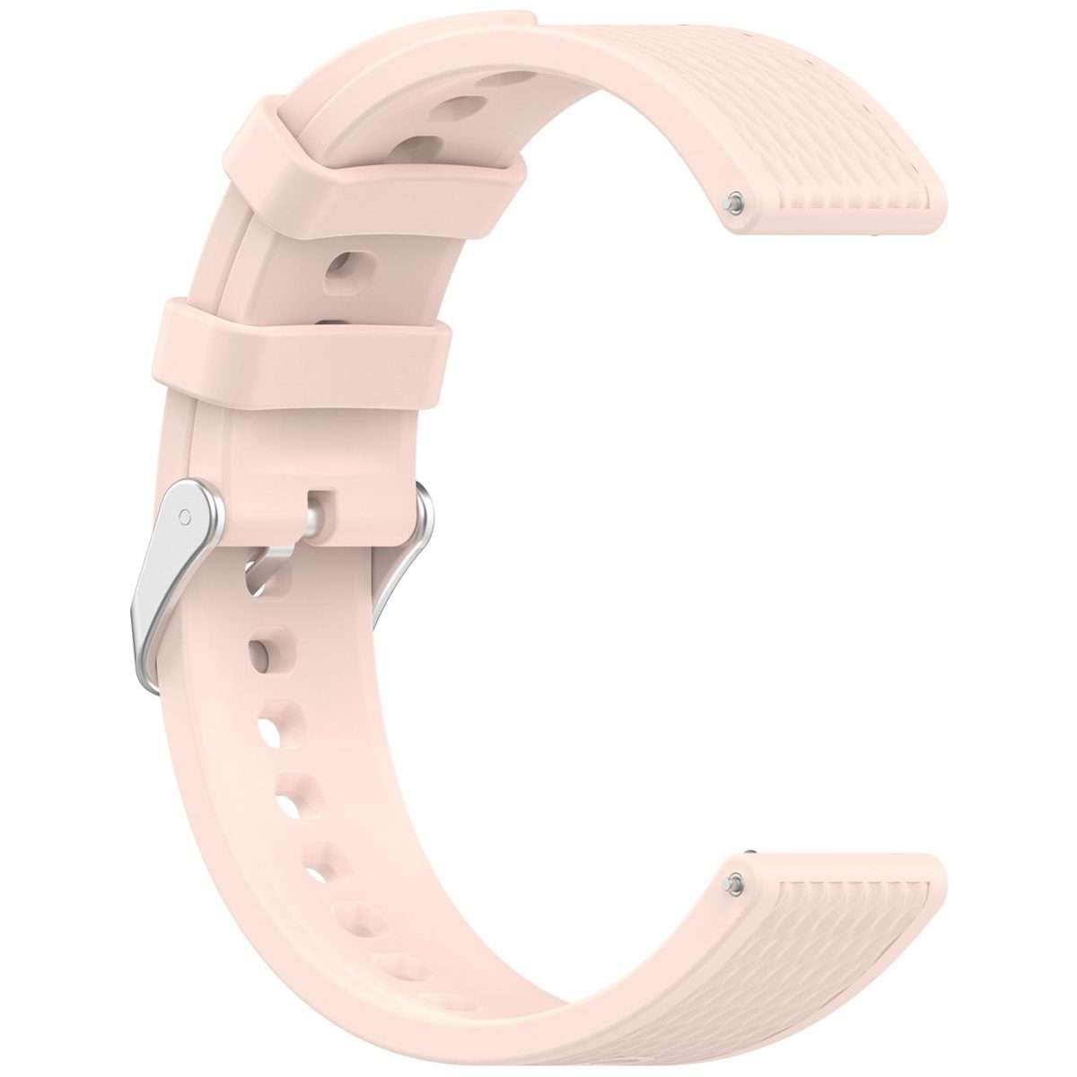 18mm Rhombus Texture Quick Release Buckle Silicone Watch Band(Light Pink)