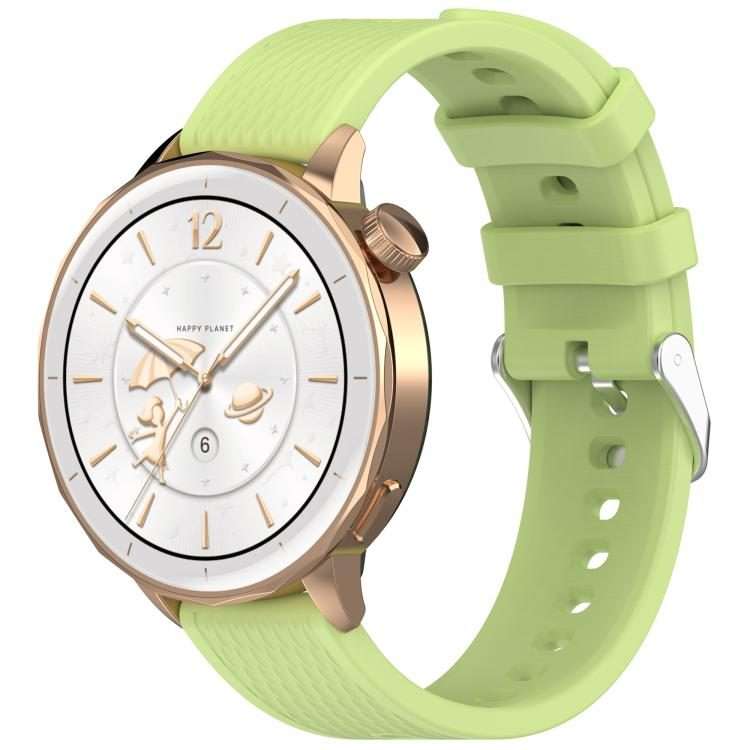 18mm Rhombus Texture Quick Release Buckle Silicone Watch Band(Lime)