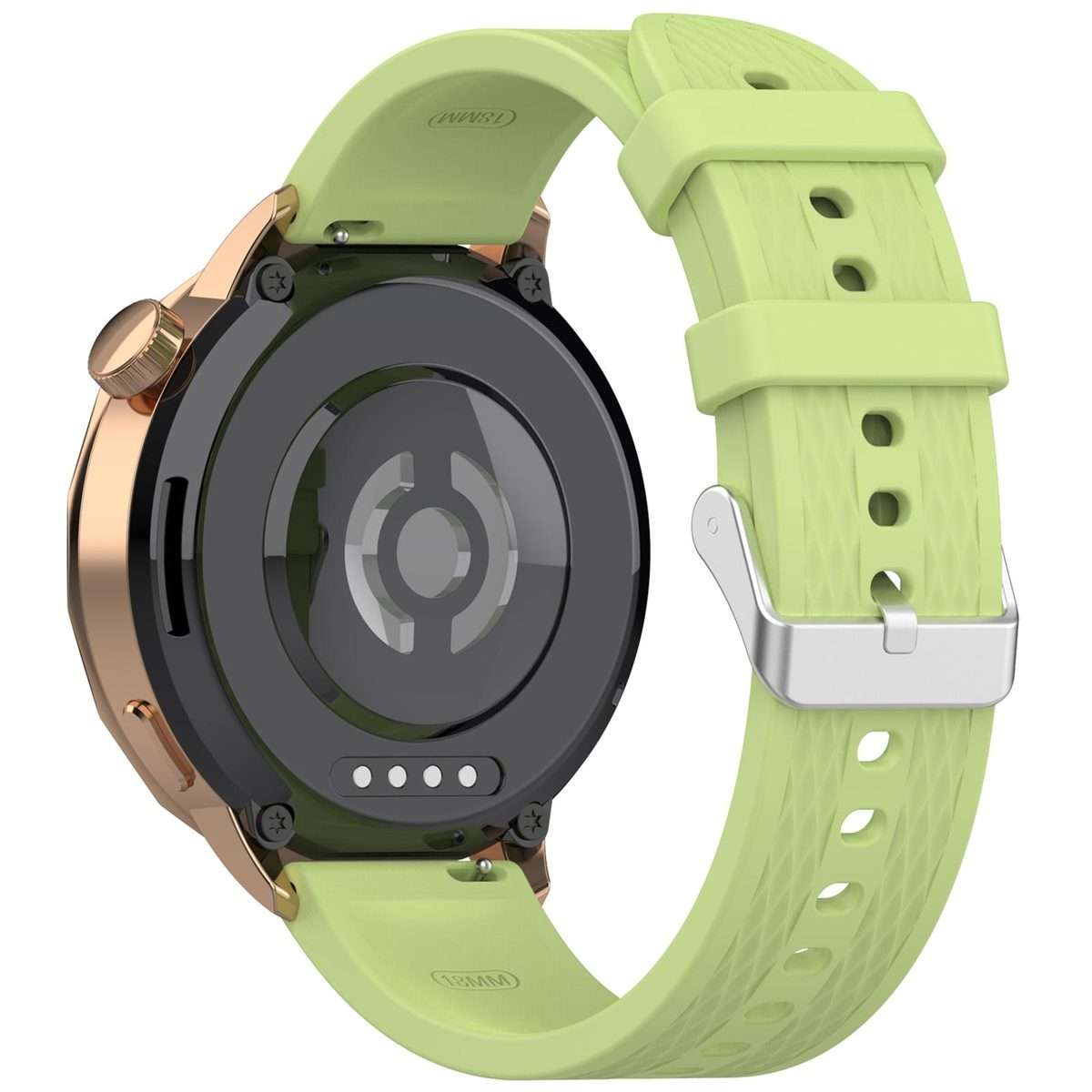 18mm Rhombus Texture Quick Release Buckle Silicone Watch Band(Lime)