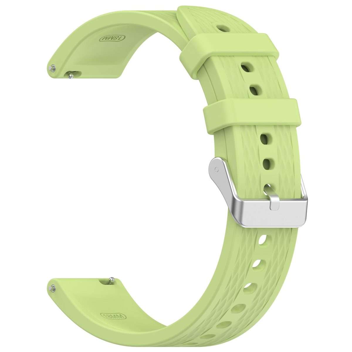 18mm Rhombus Texture Quick Release Buckle Silicone Watch Band(Lime)