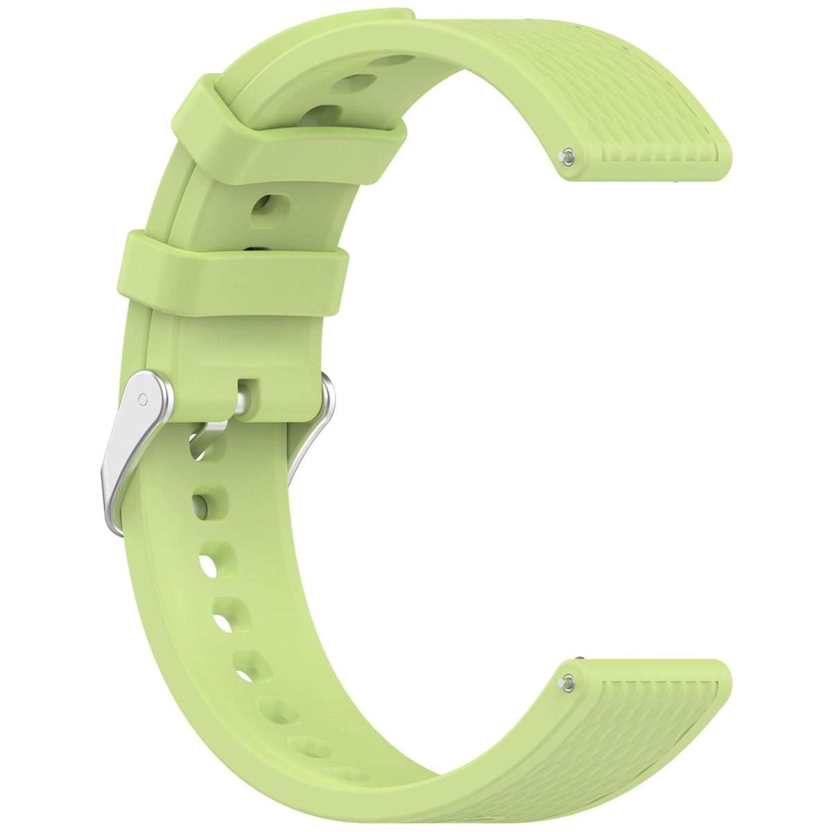 18mm Rhombus Texture Quick Release Buckle Silicone Watch Band(Lime)