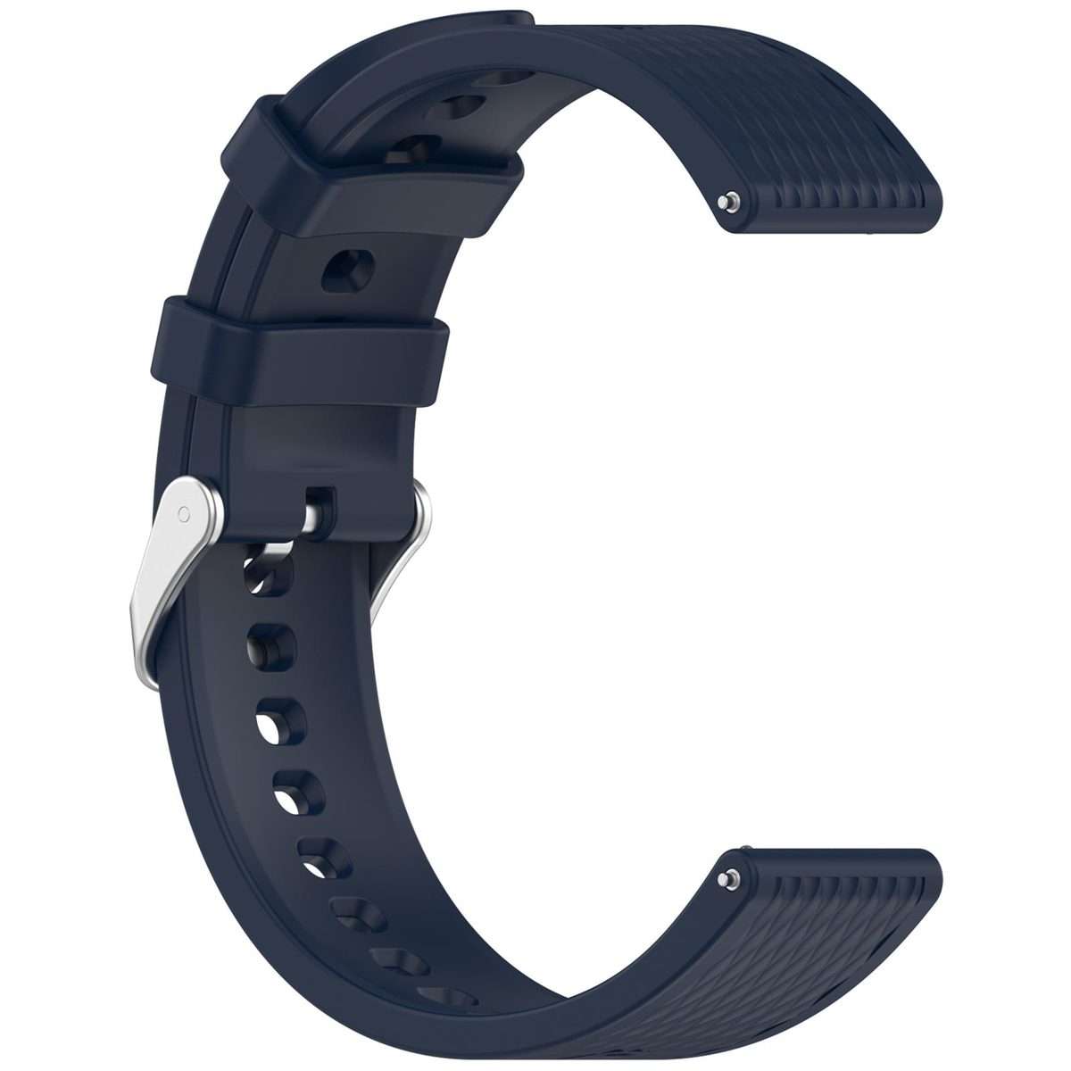 18mm Rhombus Texture Quick Release Buckle Silicone Watch Band(Ink Blue)