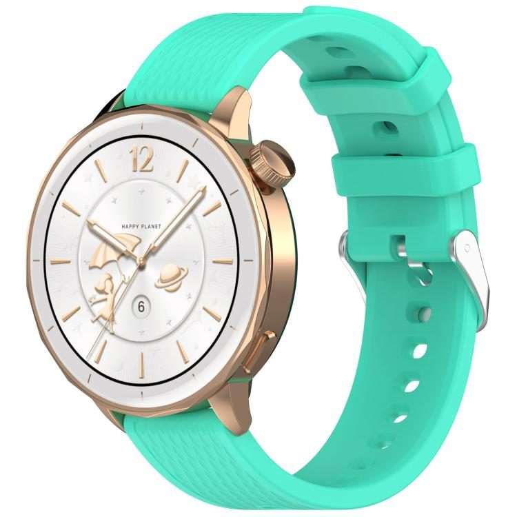 18mm Rhombus Texture Quick Release Buckle Silicone Watch Band(Teal Green)