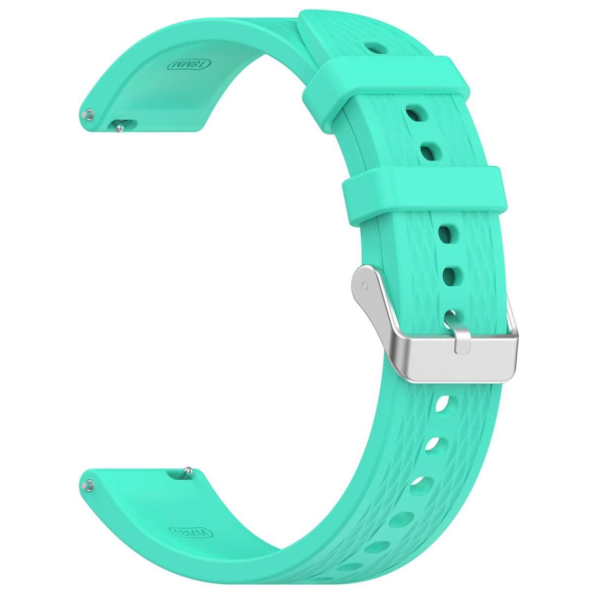 18mm Rhombus Texture Quick Release Buckle Silicone Watch Band(Teal Green)