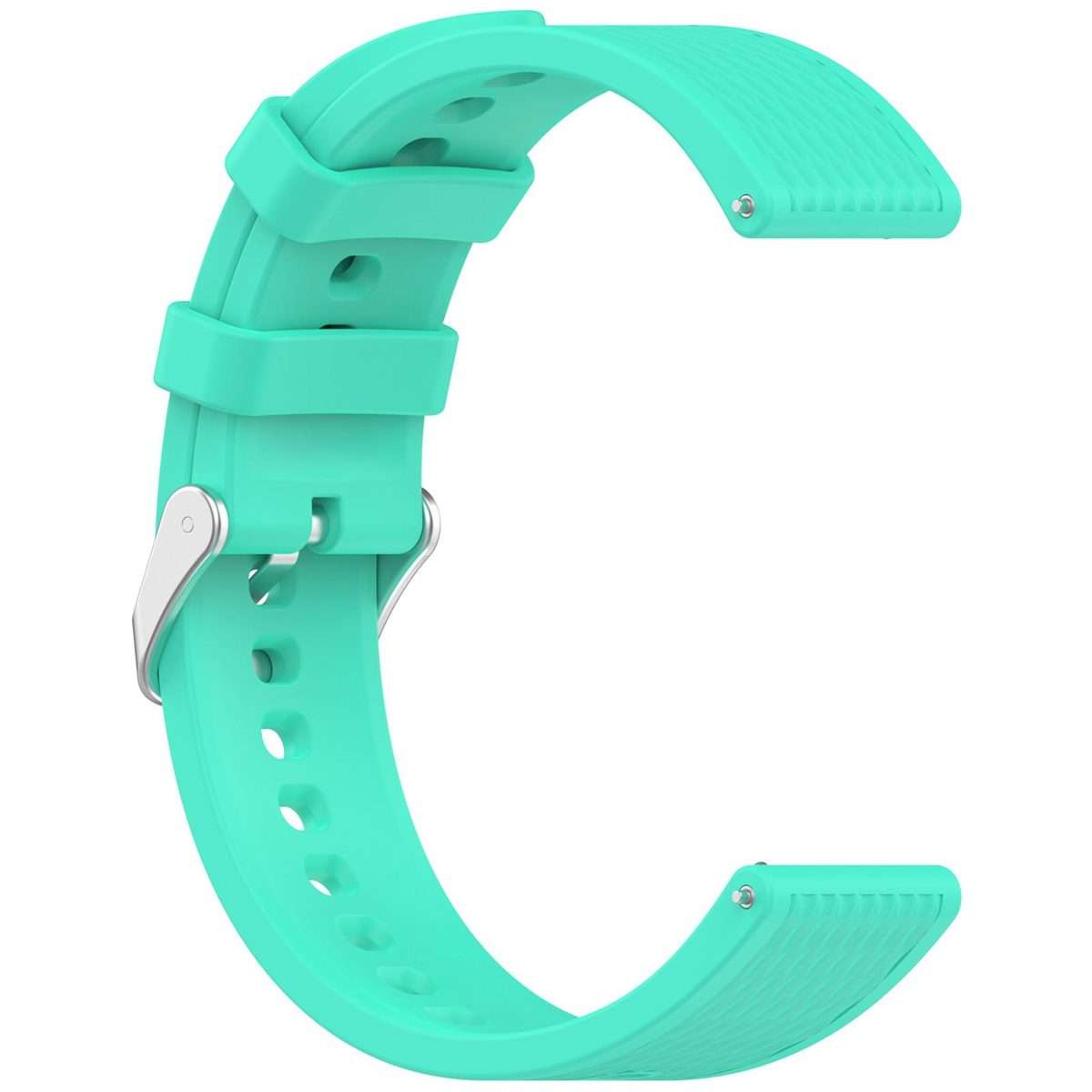 18mm Rhombus Texture Quick Release Buckle Silicone Watch Band(Teal Green)