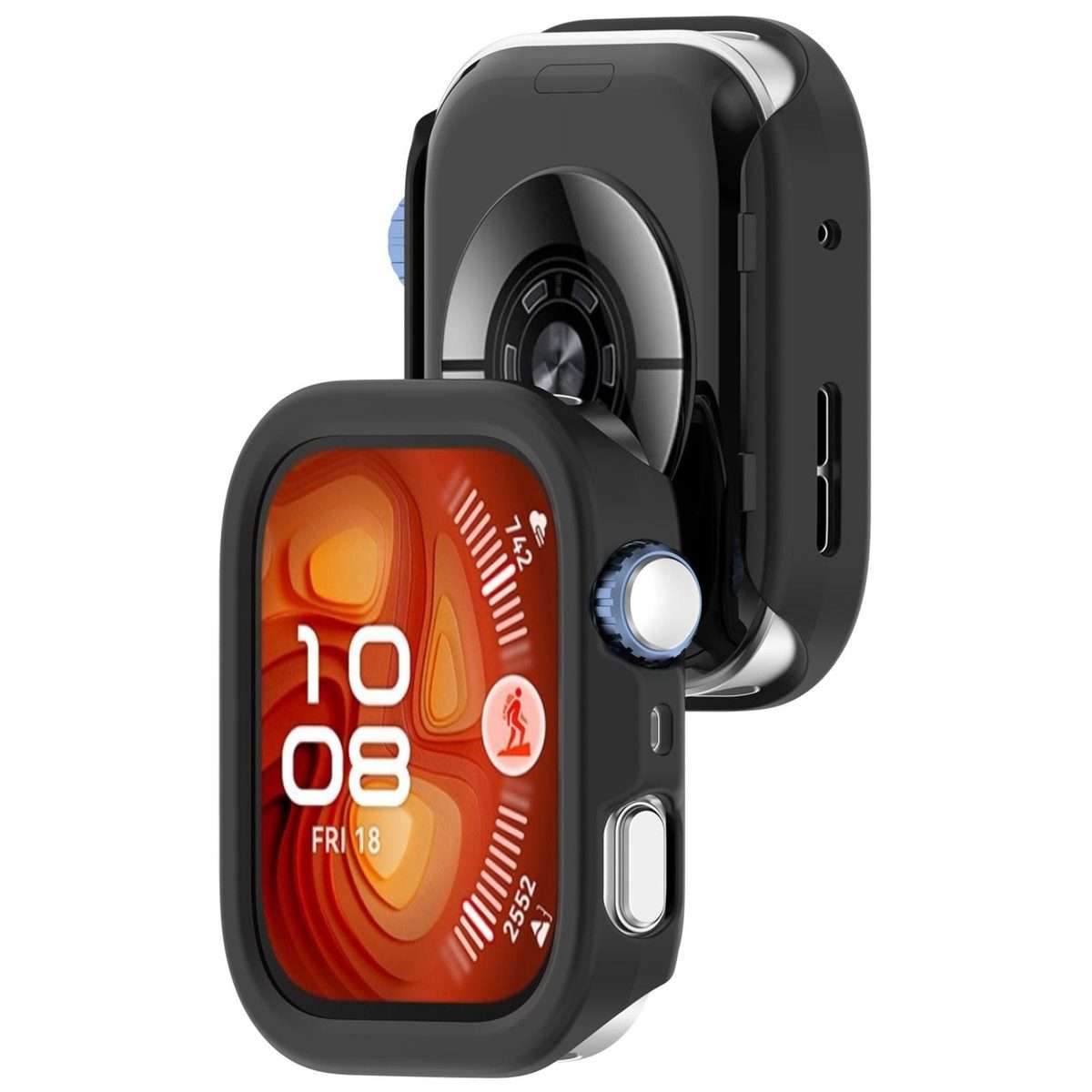 For Huawei Watch Fit 4 Pro Half Coverage Hollow PC Watch Protective Case(Black)