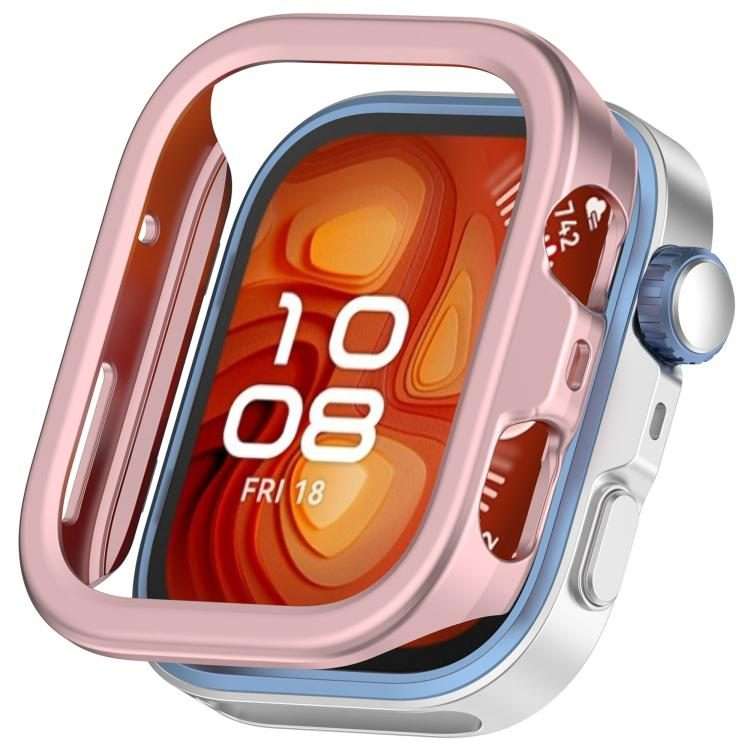 For Huawei Watch Fit 4 Pro Half Coverage Hollow PC Watch Protective Case(Rose Pink)
