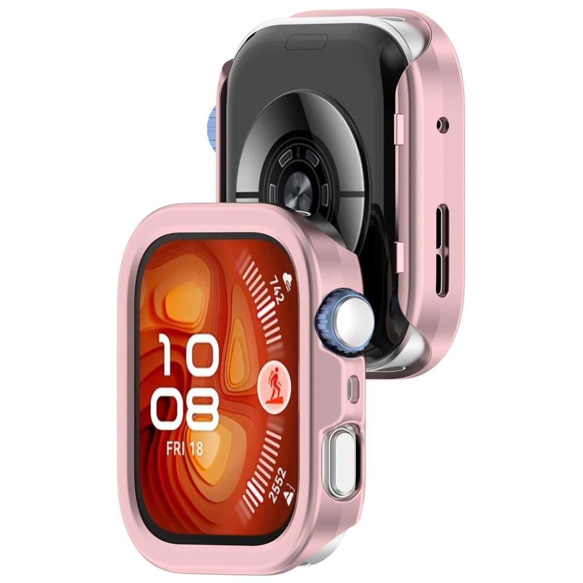 For Huawei Watch Fit 4 Pro Half Coverage Hollow PC Watch Protective Case(Rose Pink)