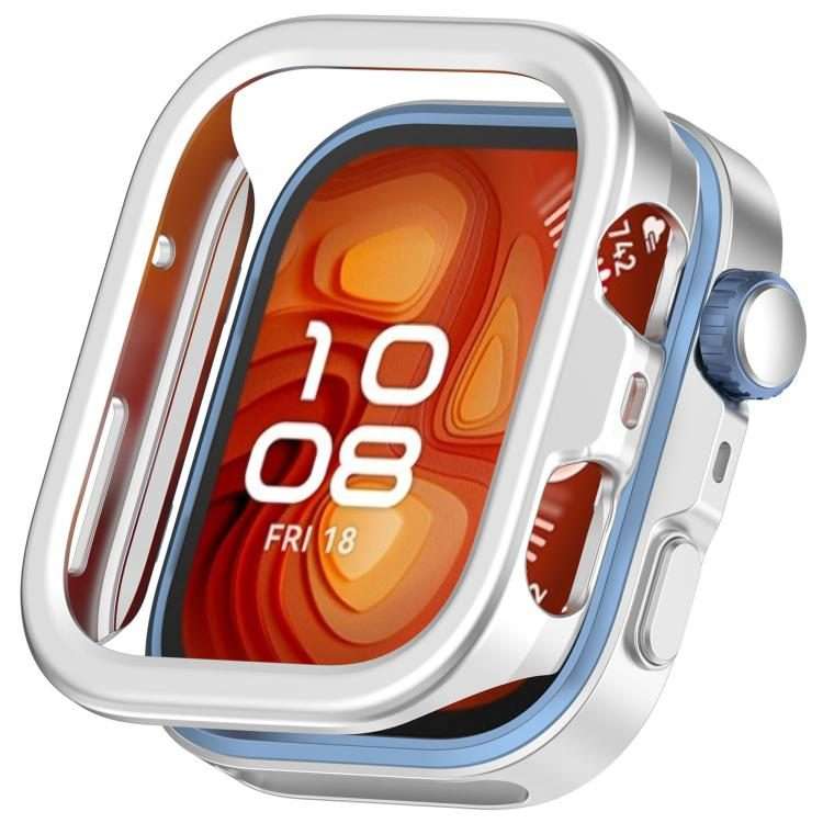 For Huawei Watch Fit 4 Pro Half Coverage Hollow PC Watch Protective Case(Silver)