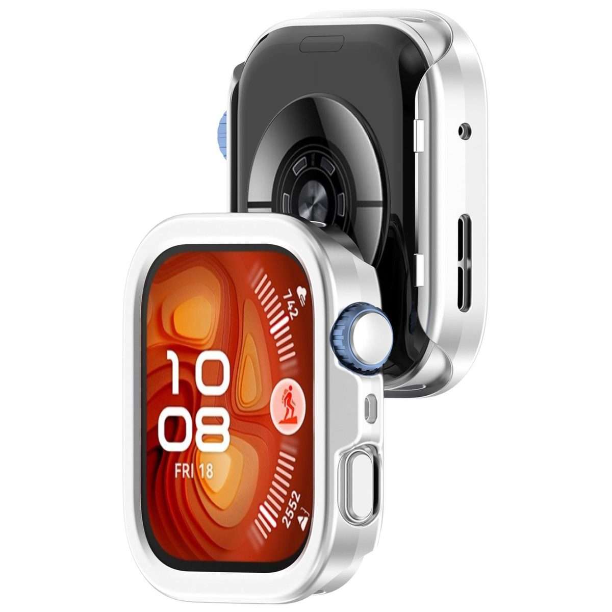 For Huawei Watch Fit 4 Pro Half Coverage Hollow PC Watch Protective Case(Silver)