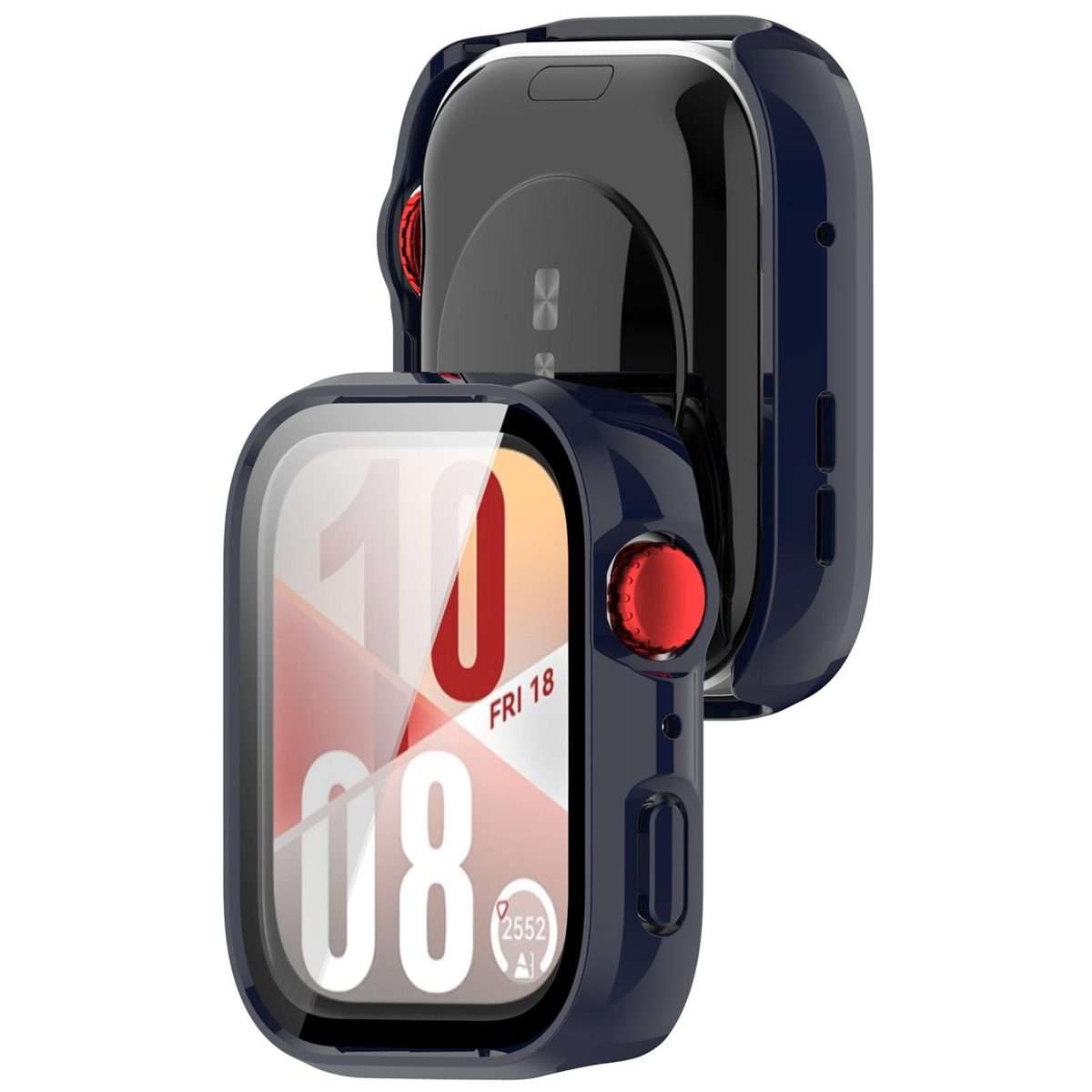 For Huawei Watch Fit 4 Pro Tempered Film Integrated PC Watch Protective Case(Ink Blue)