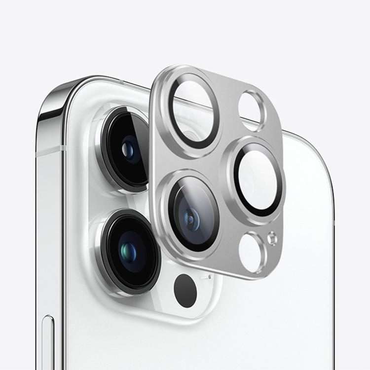 For iPhone 14 Pro Kalebol Armor Full-Coverage Metal Lens Ring Protector Film(Silver)