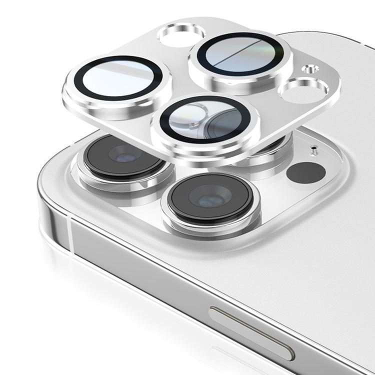 For iPhone 16 Pro Kalebol Armor Full-Coverage Metal Lens Ring Protector Film(Silver)