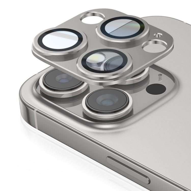 For iPhone 16 Pro Kalebol Armor Full-Coverage Metal Lens Ring Protector Film(Titanium)