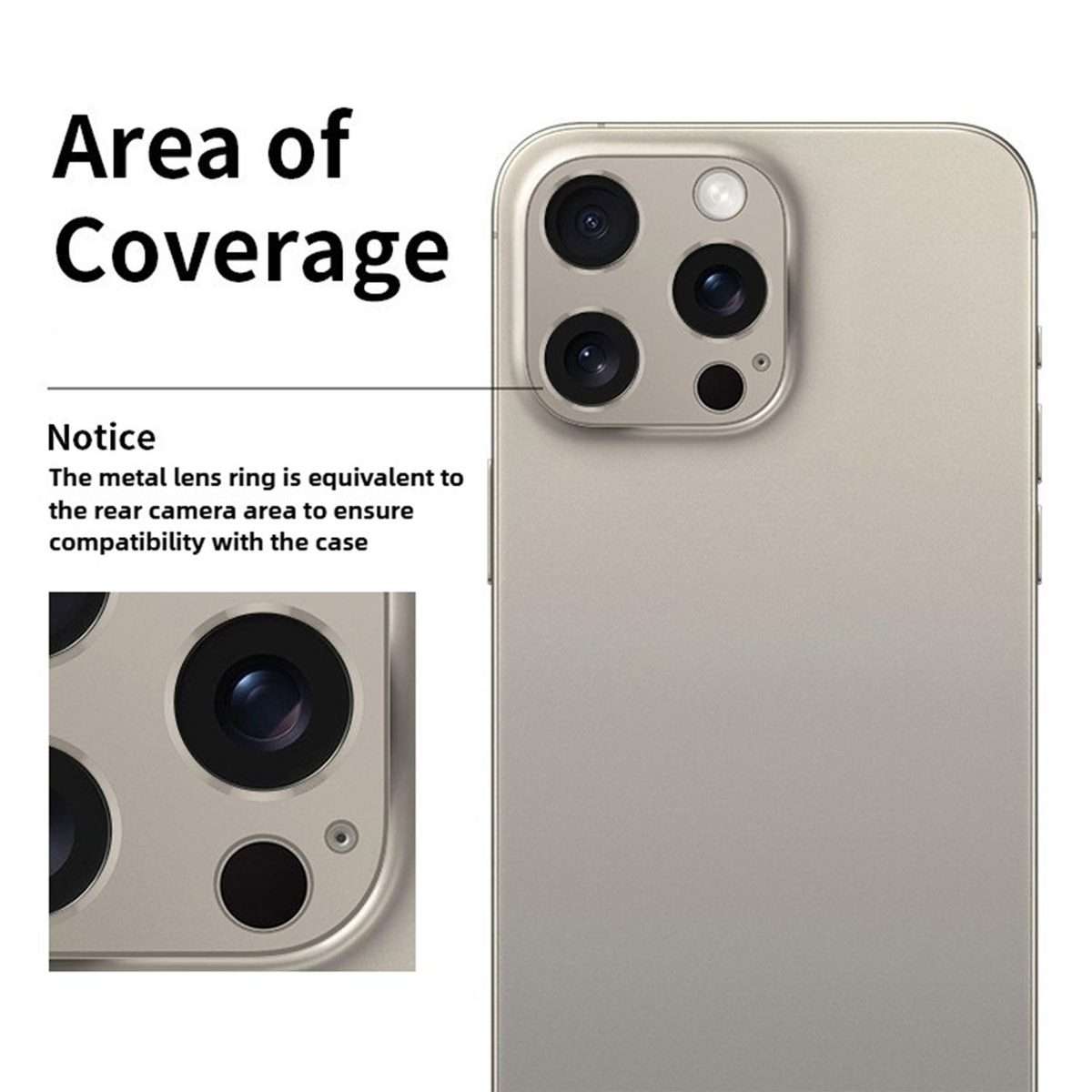For iPhone 13 Pro Max Kalebol Metal Hollow Lens Protection Ring(Black)