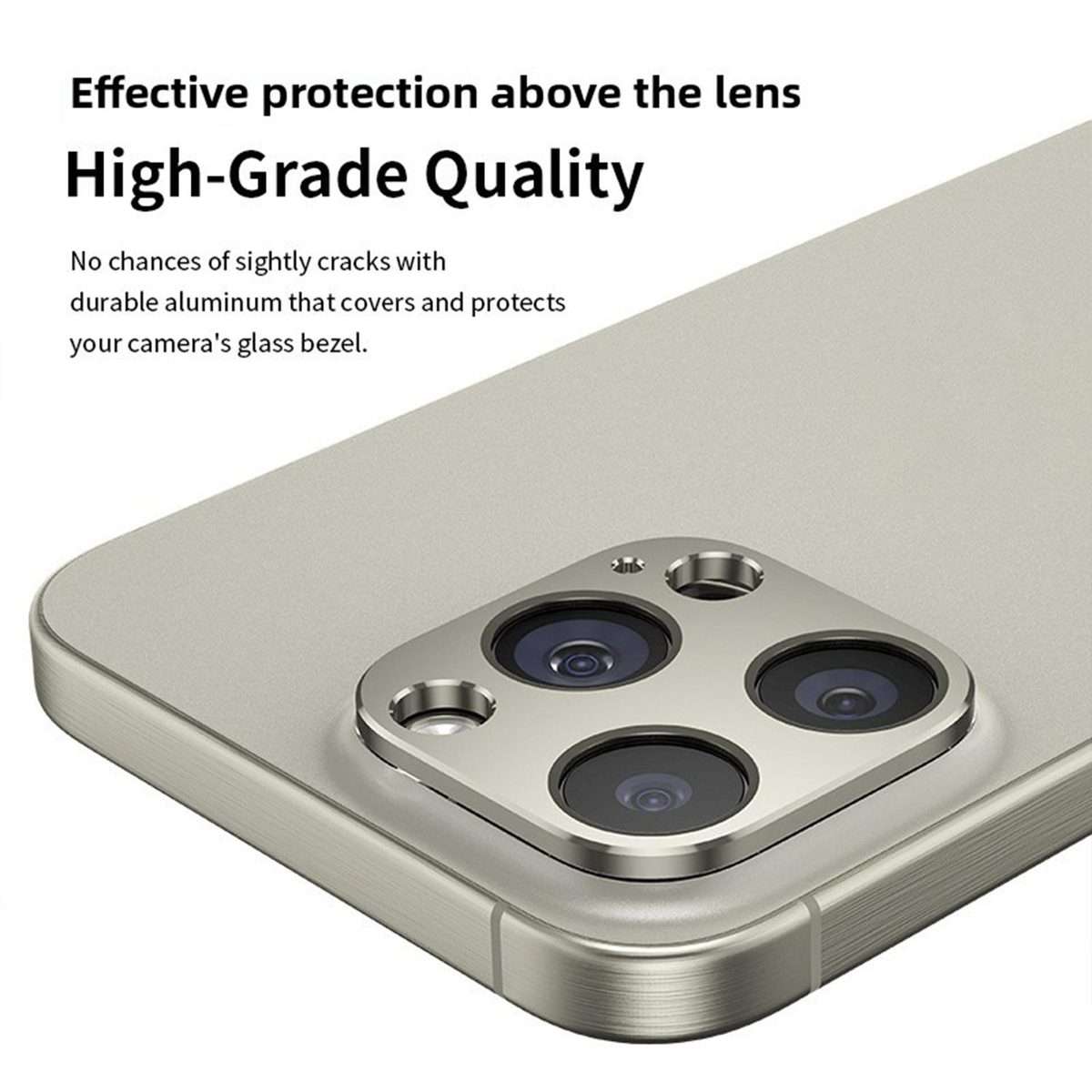 For iPhone 13 Pro Kalebol Metal Hollow Lens Protection Ring(Silver)