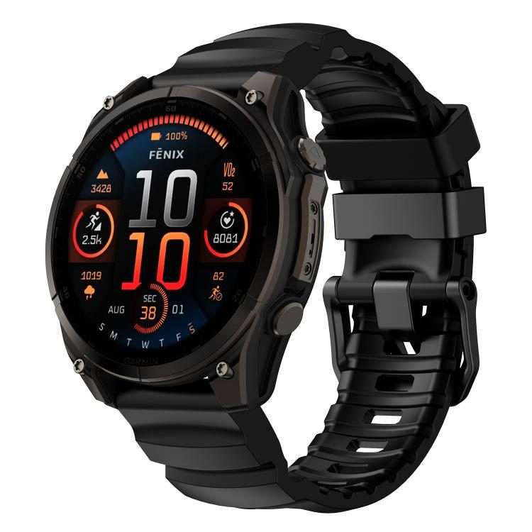 For Gamin 26mm Wild Trail Sport Silicone Watch Band(Black)