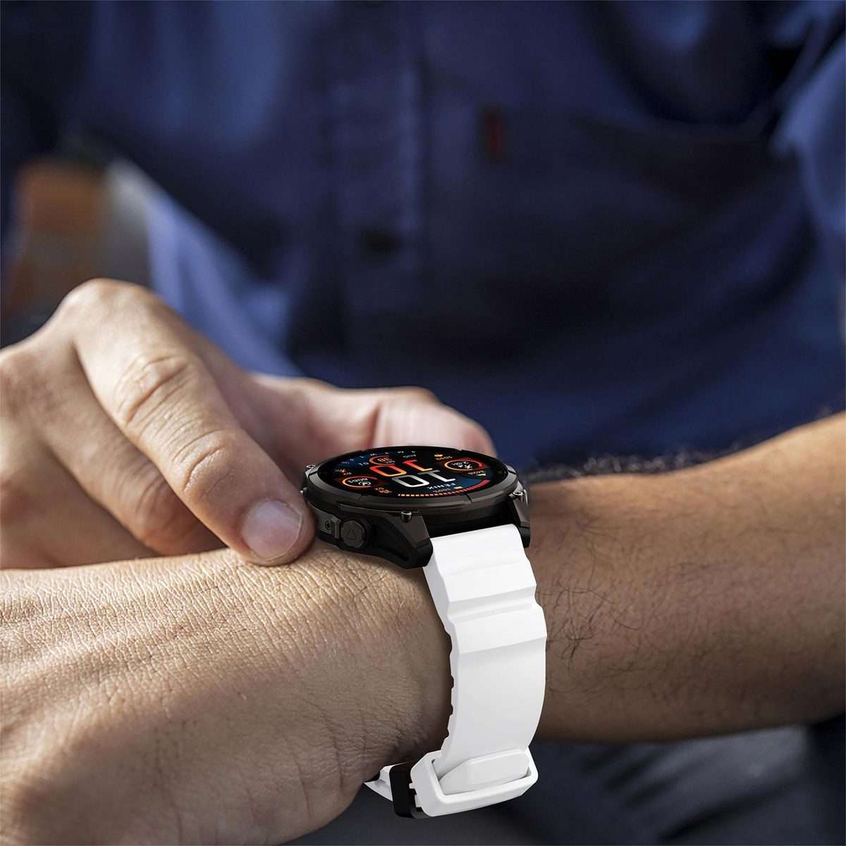 For Gamin 26mm Wild Trail Sport Silicone Watch Band(White)