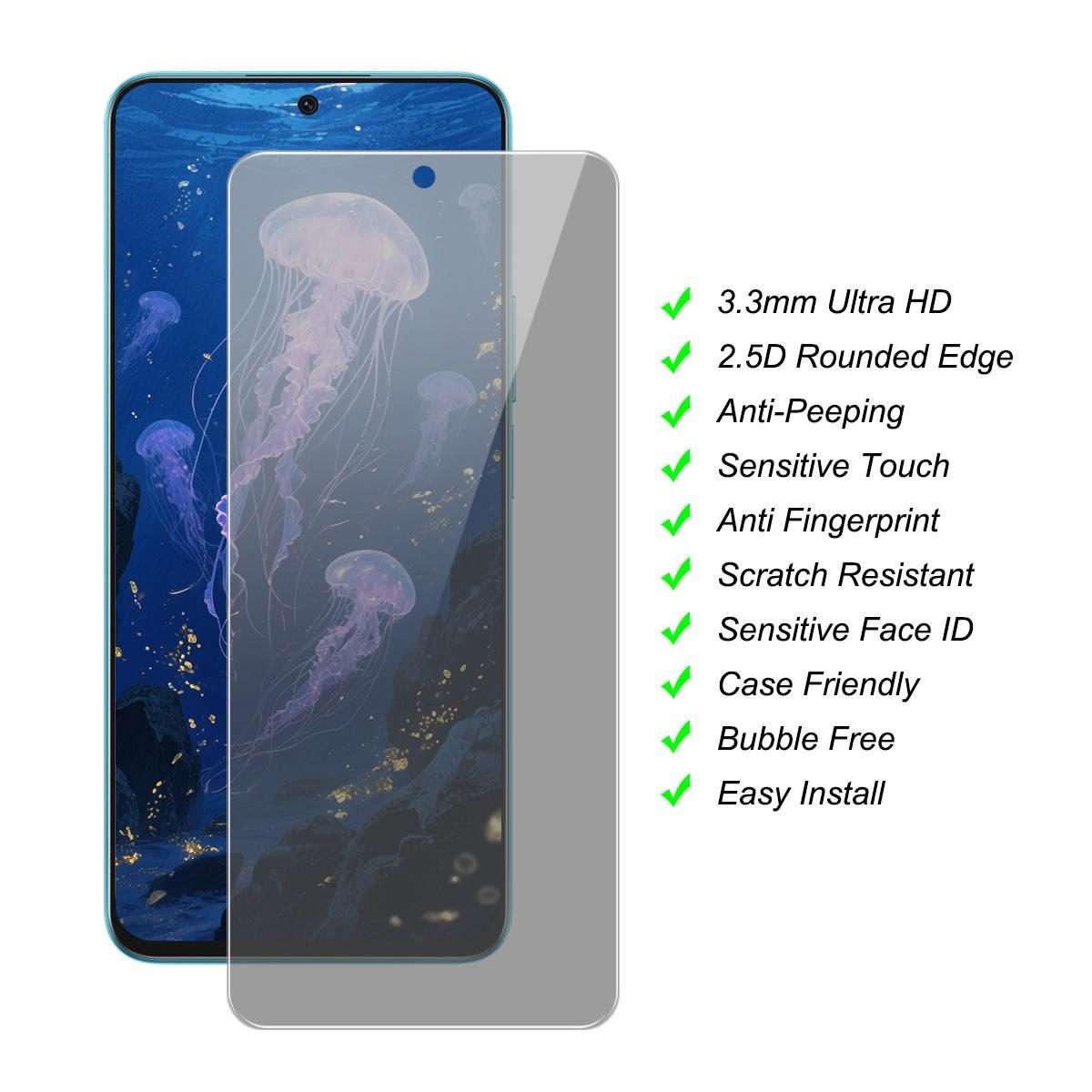 For Xiaomi Poco X7 Pro JUNSUNMAY 25pcs Privacy Screen Protector Tempered Glass Film