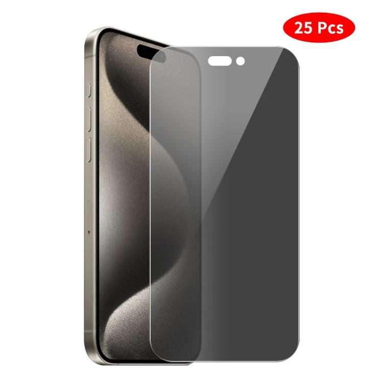 For iPhone 15 Pro JUNSUNMAY 25pcs Privacy Screen Protector Tempered Glass Film