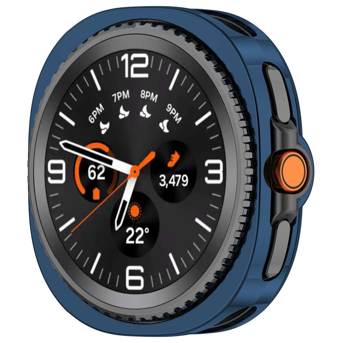 For Samsung Galaxy Watch8 Classic 46mm Half Coverage Hollow TPU Watch Pro ... (Electroplated Blue)