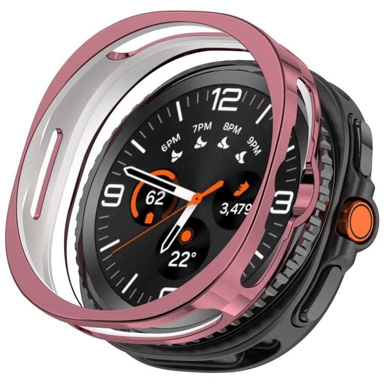 For Samsung Galaxy Watch8 Classic 46mm Half Coverage Hollow TPU Watch Pro ... (Electroplated Pink)